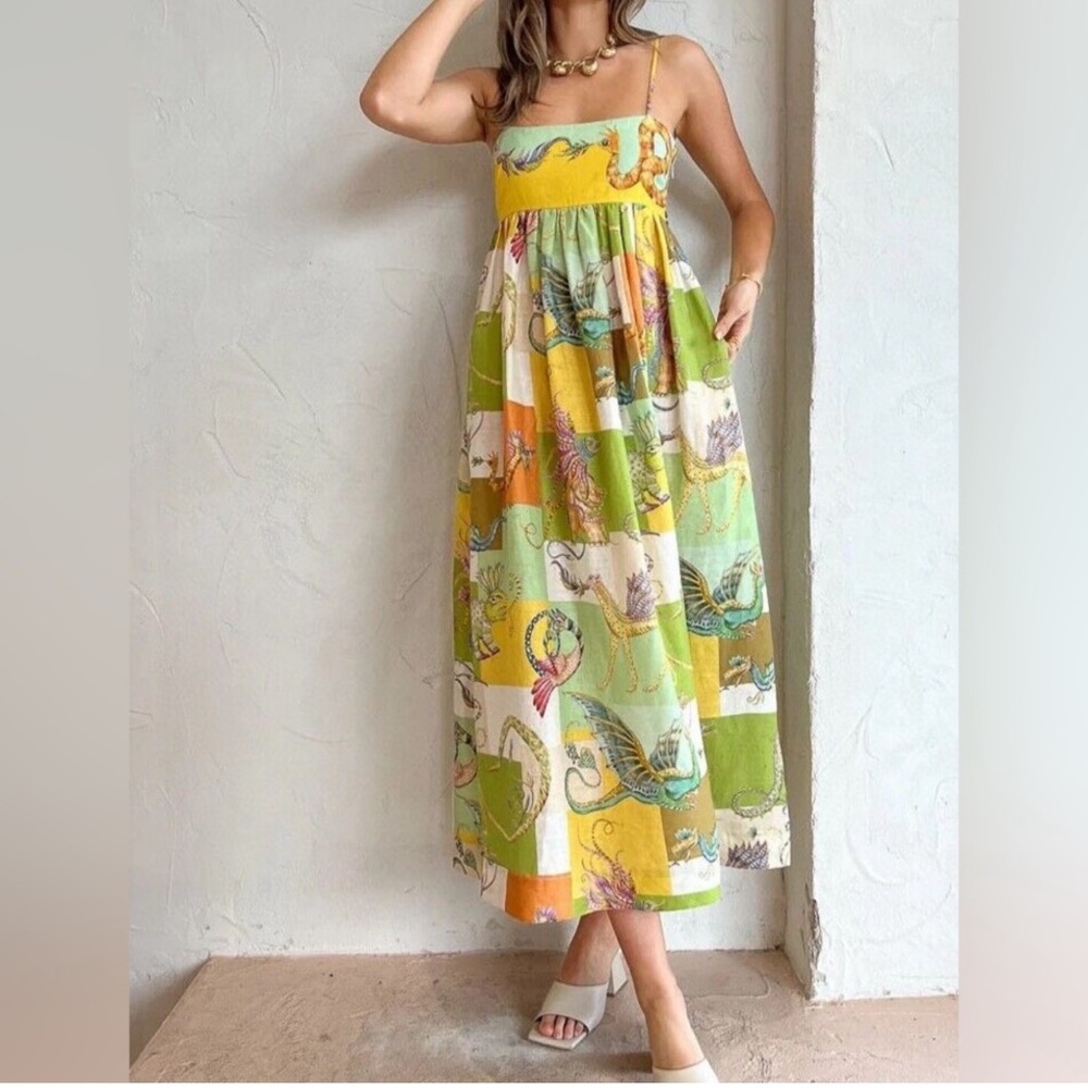 NWT ALEMAIS Jerome Midi Dress US 6 (AU 10)